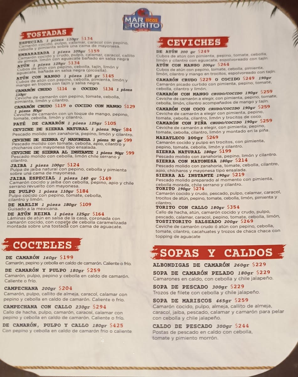 El Torito Seafood Restaurant Menu - Image 2